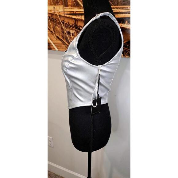 Nwt Japna Elegant Silver Corset Top - Size M - Picture 3 of 4
